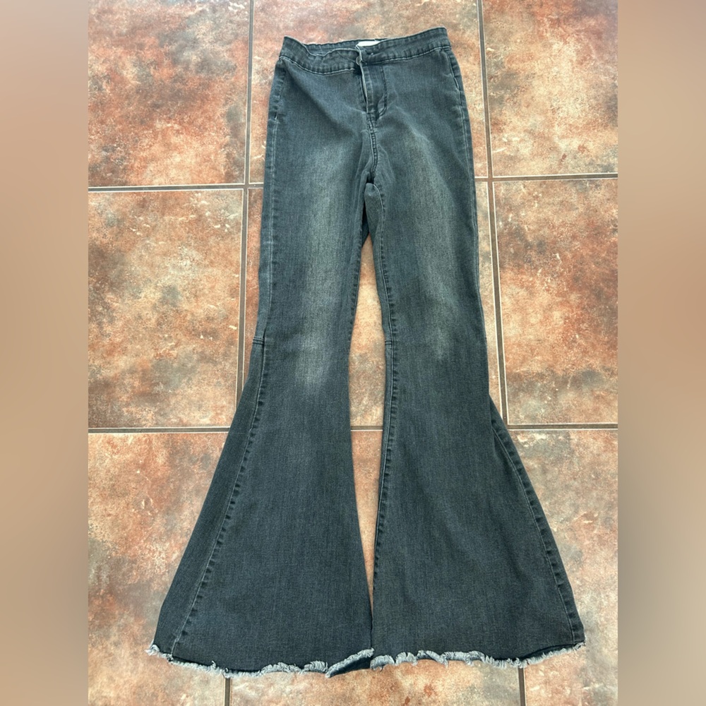Chelsea & Violet Dark Gray Flare Jeans